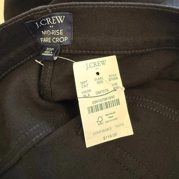 NWT J. Crew Mid-Rise Flare Crop All-Day Stretch Size 30P - Picture 5 of 6